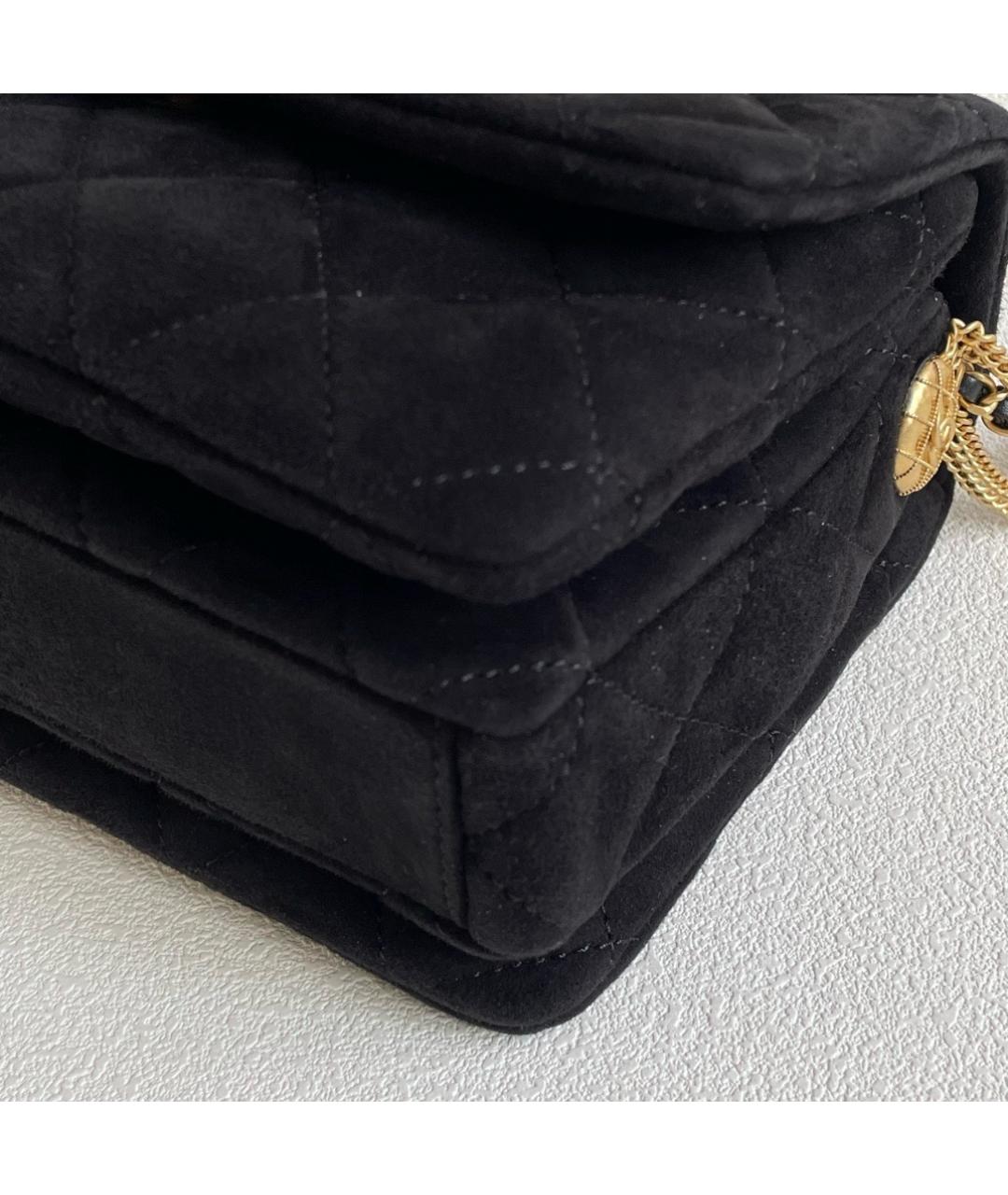 CHANEL Черная бархатная сумка через плечо, фото 5