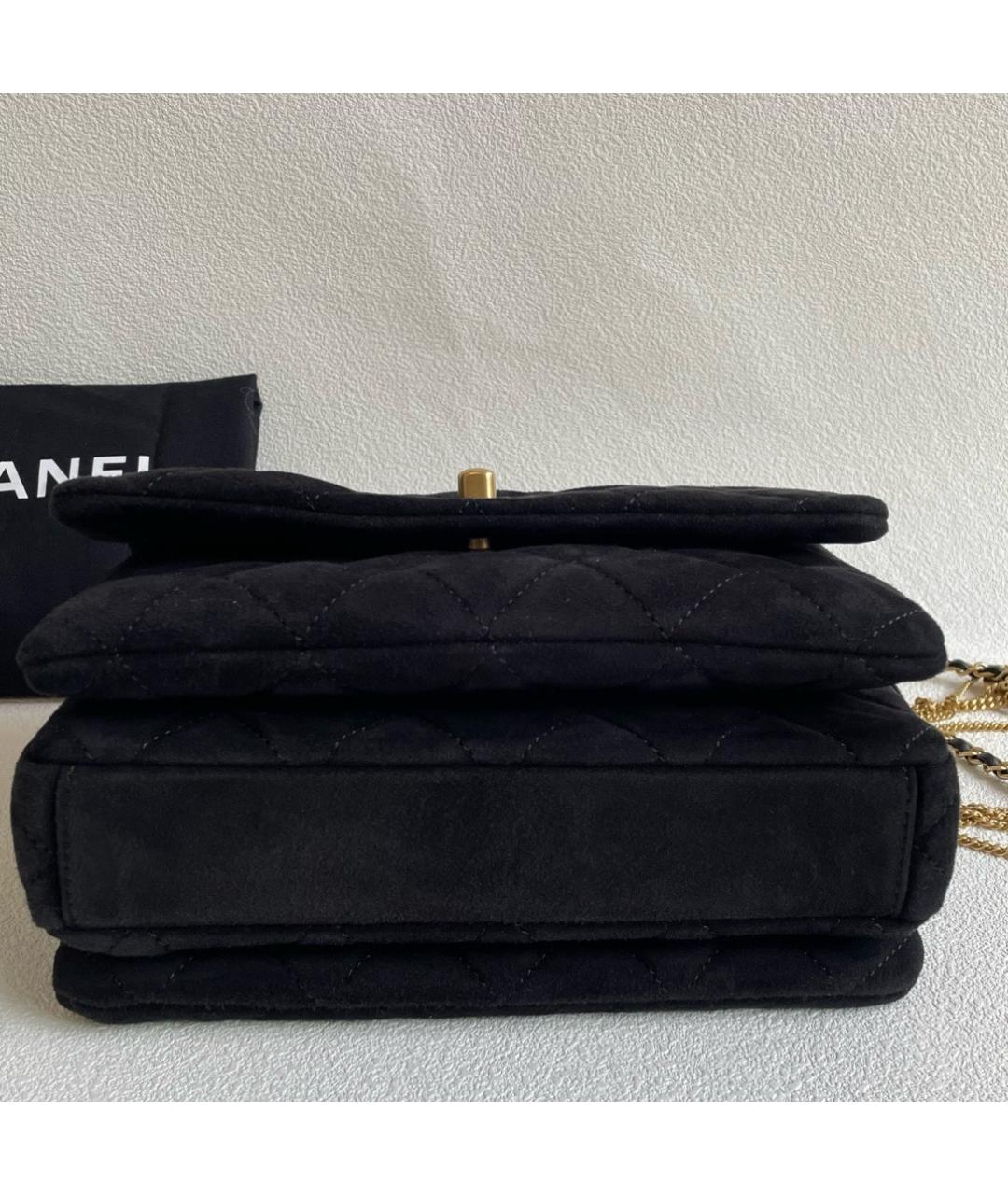 CHANEL Черная бархатная сумка через плечо, фото 3