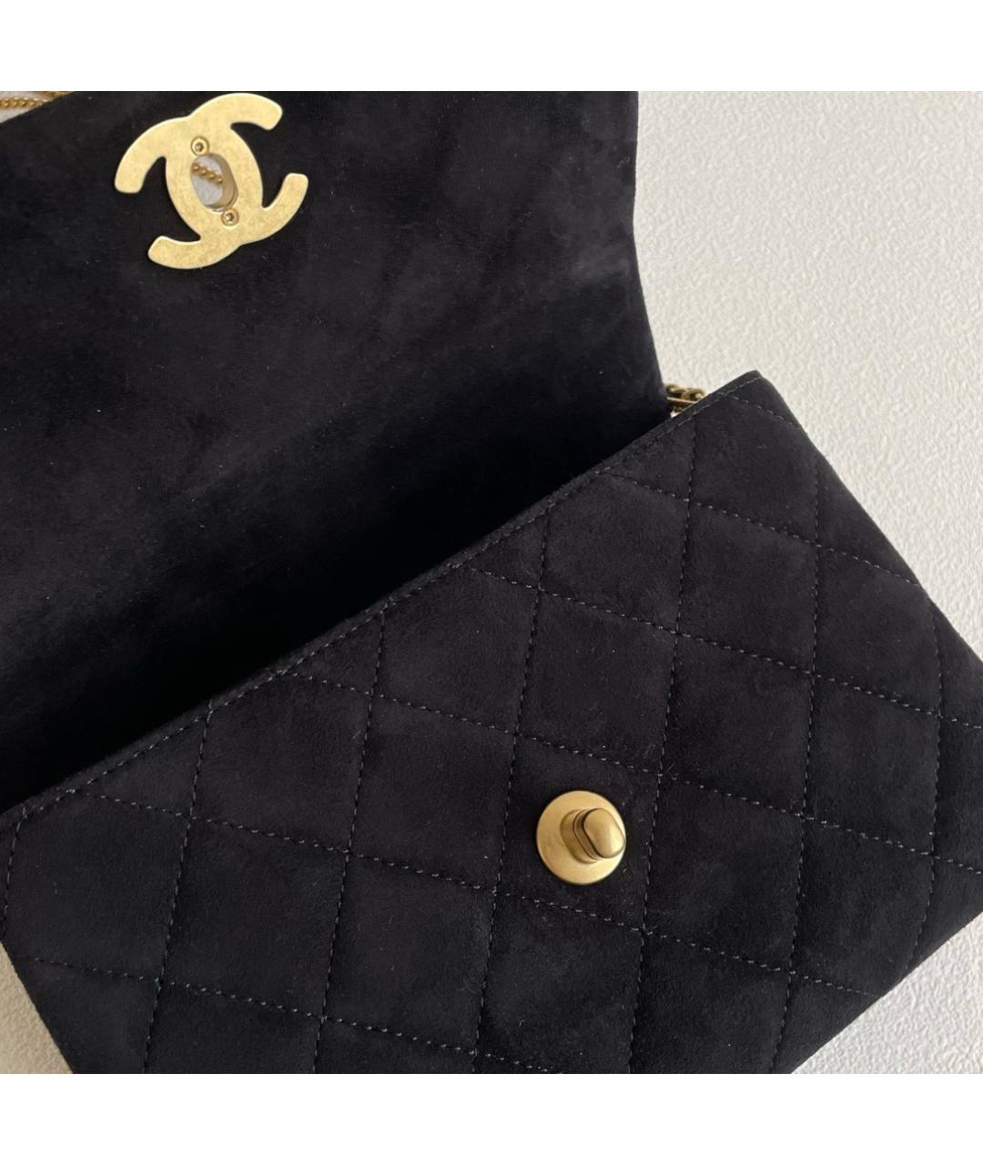 CHANEL Черная бархатная сумка через плечо, фото 6