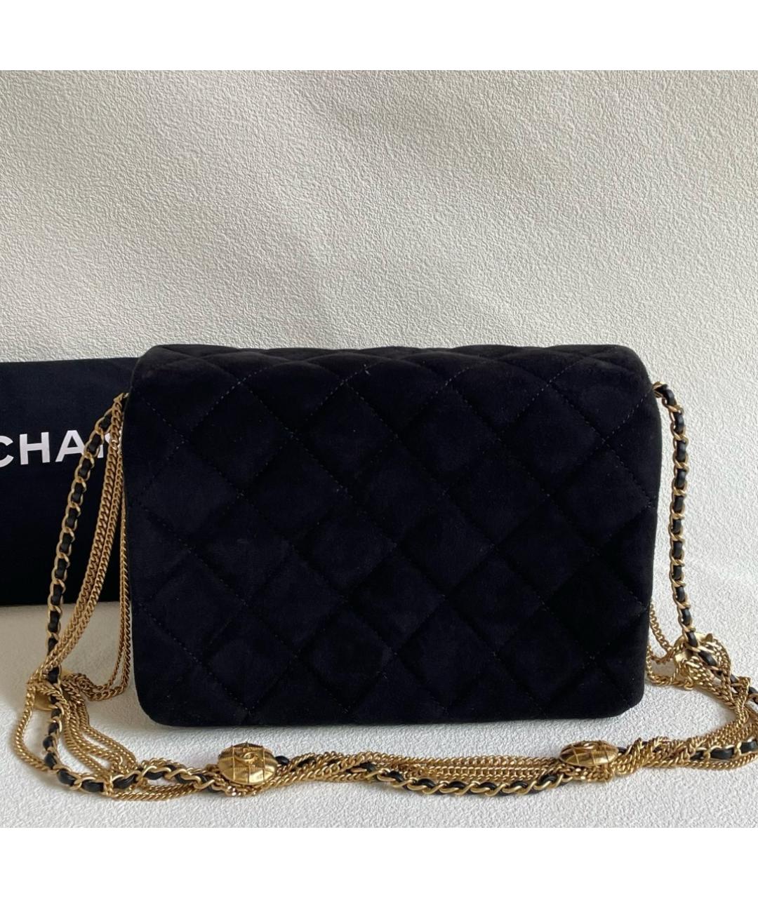 CHANEL Черная бархатная сумка через плечо, фото 2