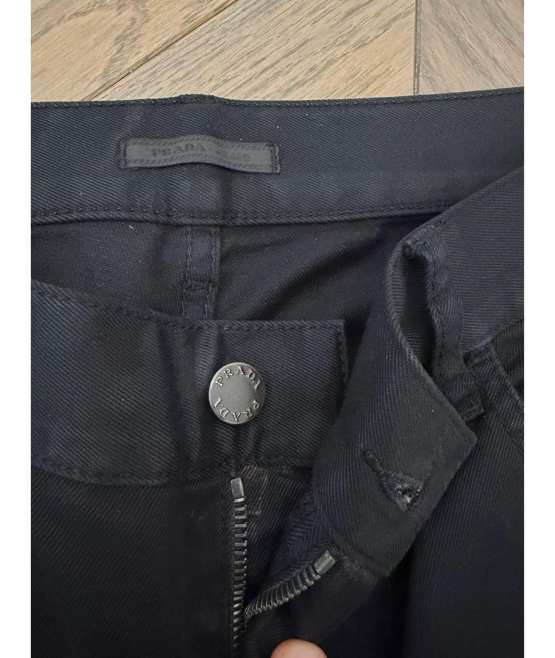 PRADA Черные хлопко-полиэстеровые джинсы, фото 4