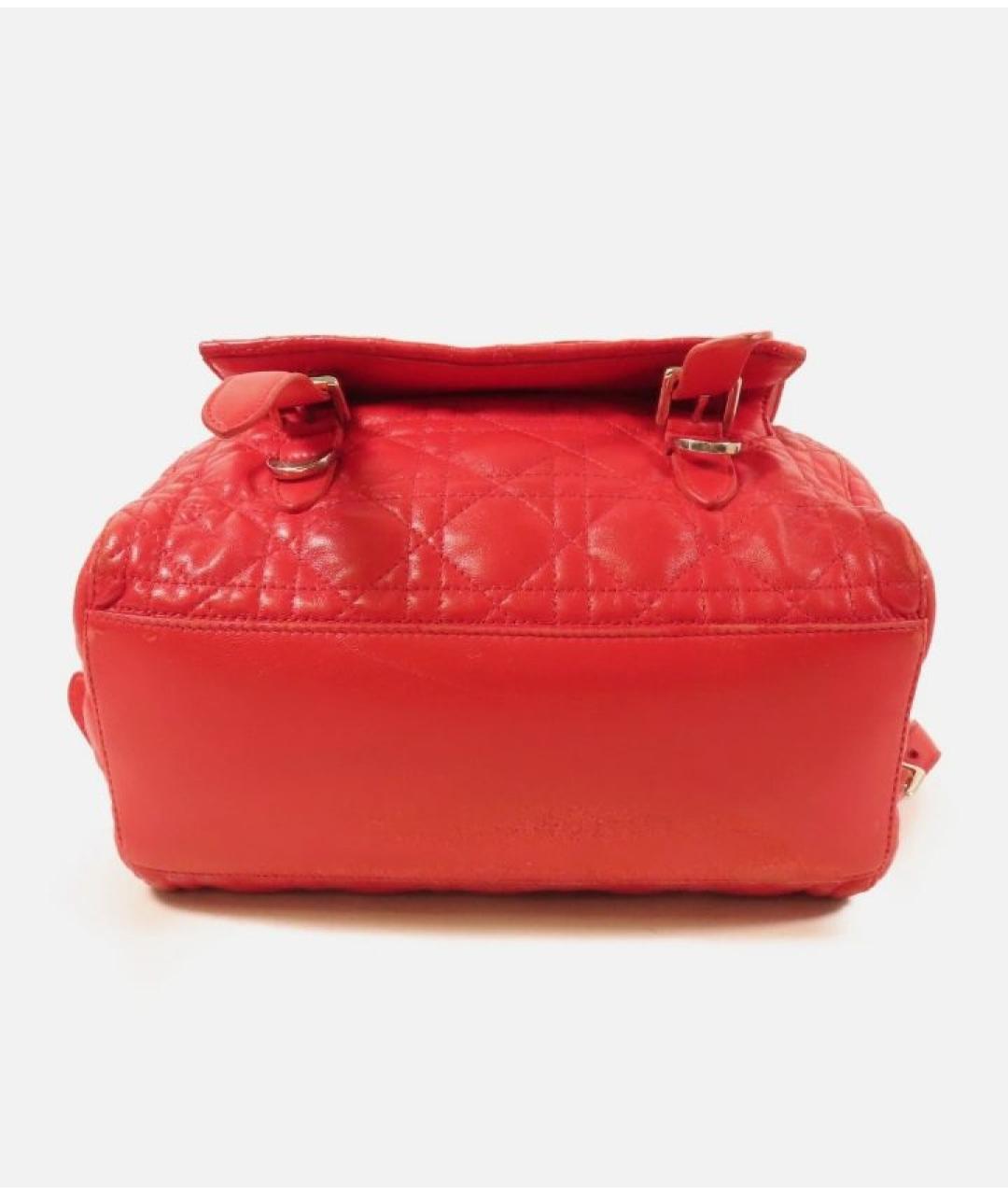 CHRISTIAN DIOR Красный кожаный рюкзак, фото 6