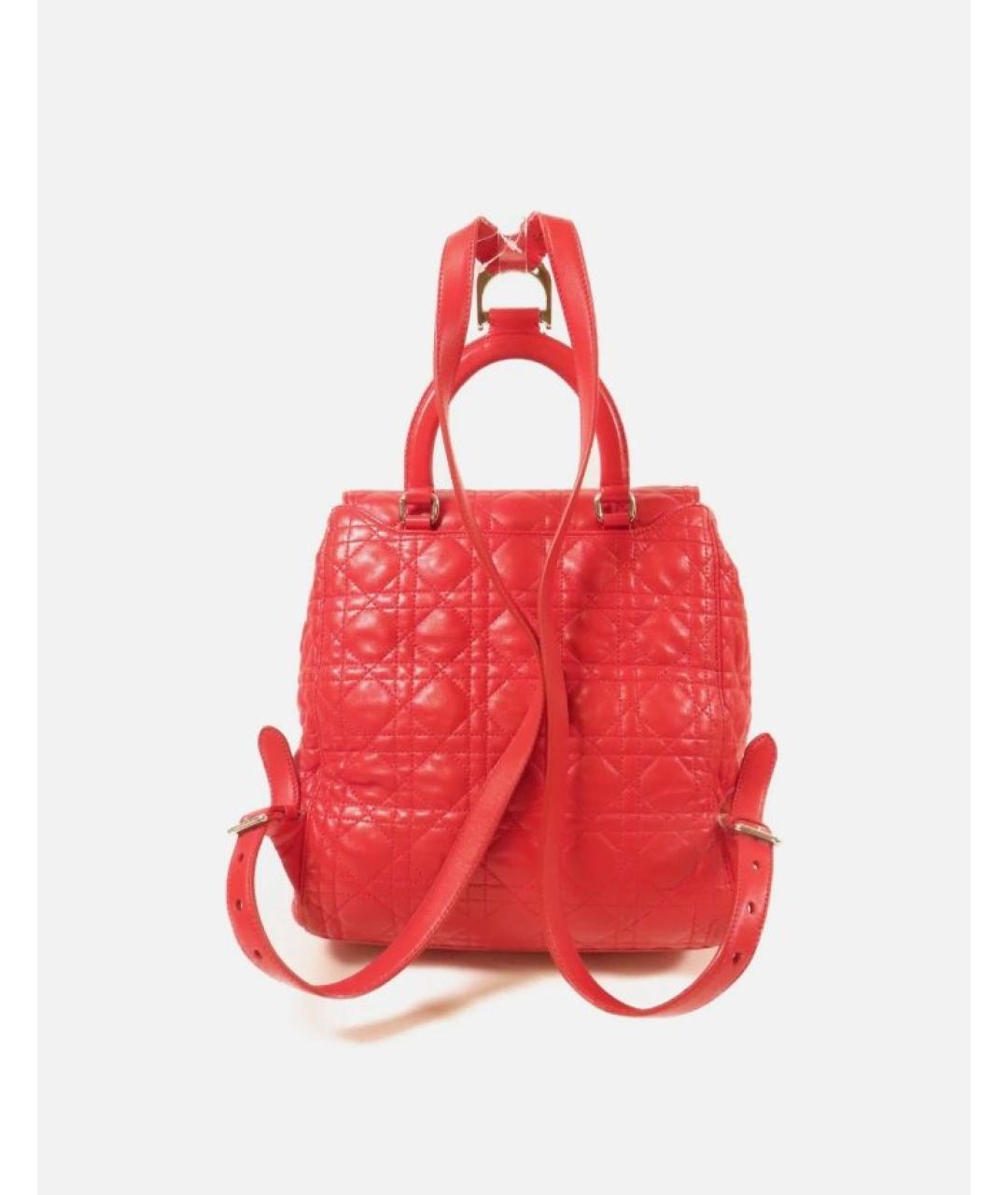 CHRISTIAN DIOR Красный кожаный рюкзак, фото 7