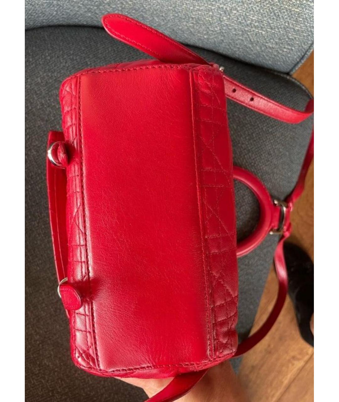 CHRISTIAN DIOR Красный кожаный рюкзак, фото 3