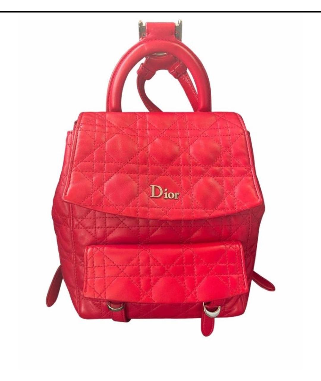 CHRISTIAN DIOR Красный кожаный рюкзак, фото 9