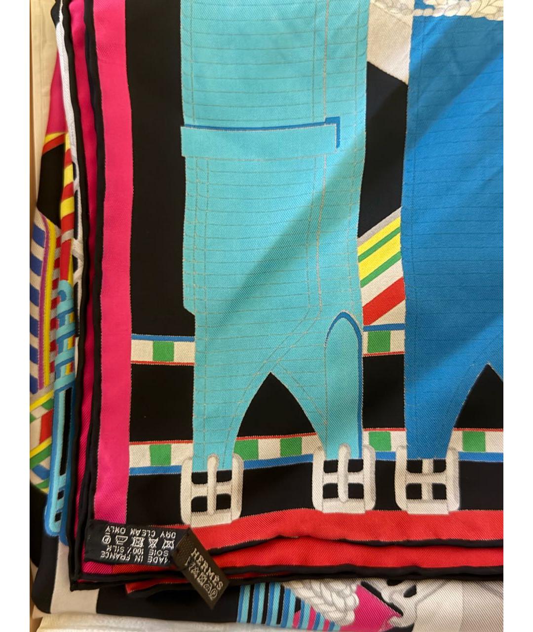 HERMES Мульти шелковый платок, фото 2