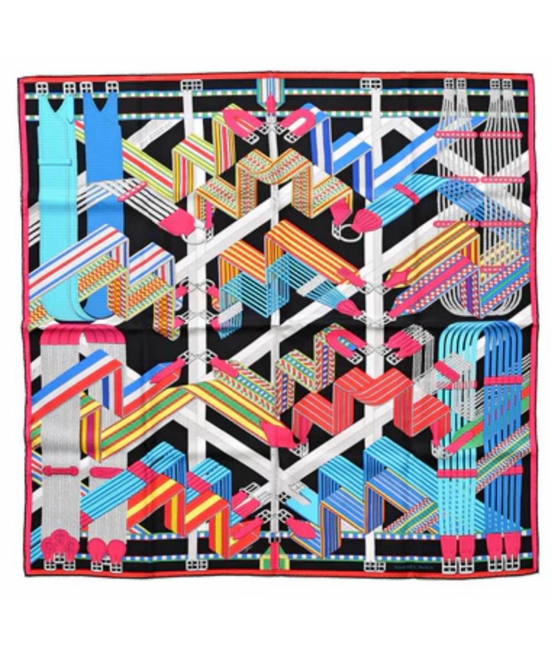 HERMES Мульти шелковый платок, фото 1