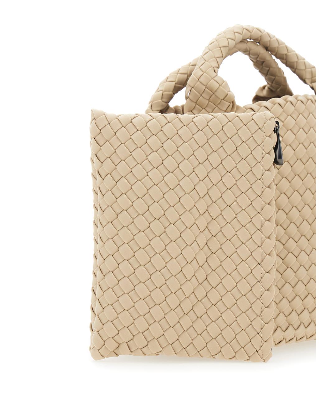 NAGHEDI Бежевая сумка тоут из искусственной кожи, фото 3