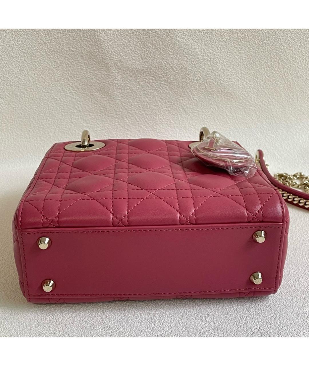 CHRISTIAN DIOR Розовая кожаная сумка с короткими ручками, фото 4
