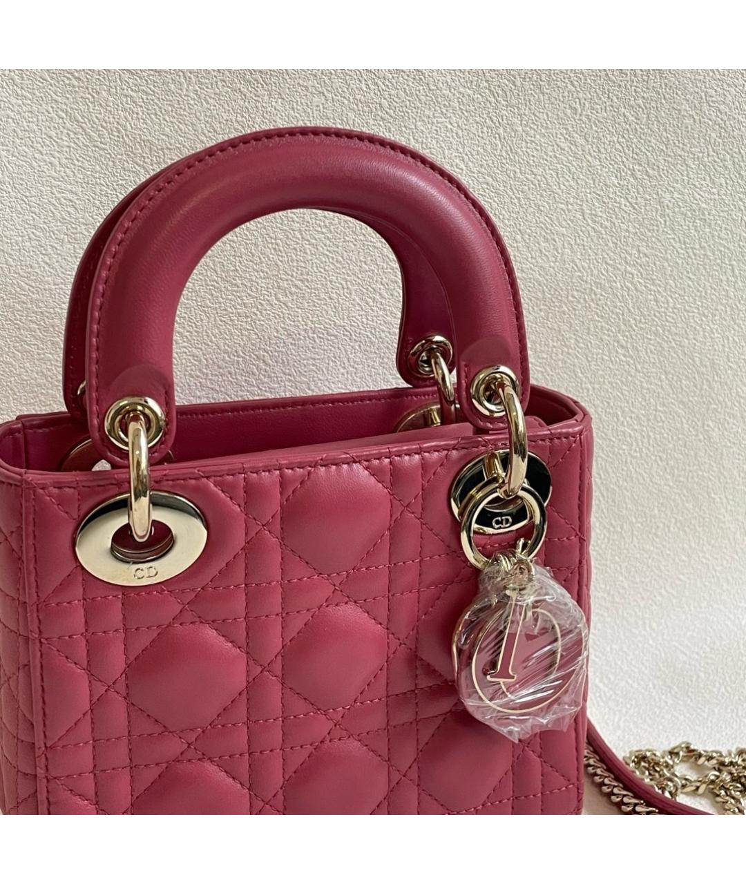 CHRISTIAN DIOR Розовая кожаная сумка с короткими ручками, фото 2