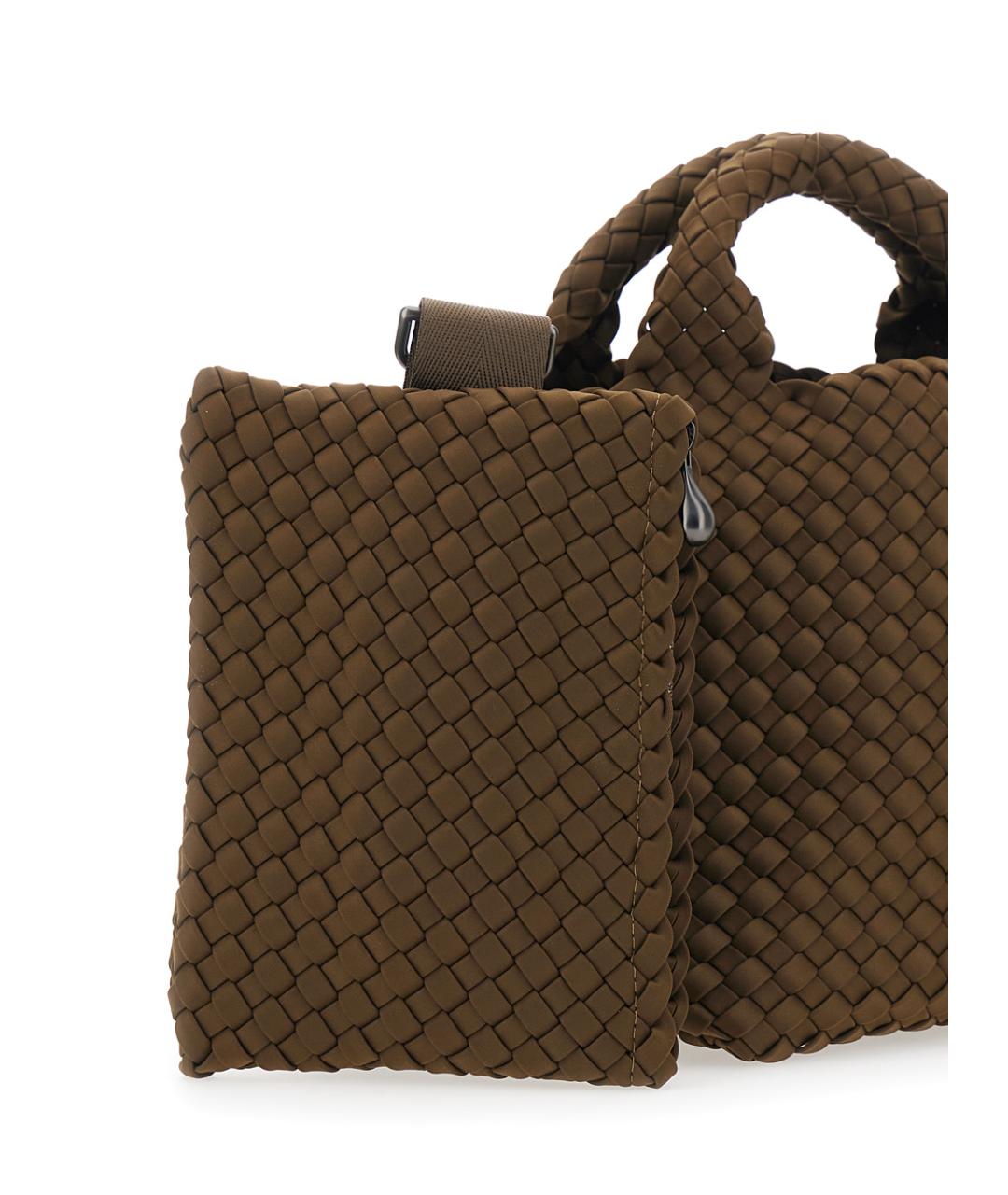 NAGHEDI Коричневая сумка тоут из искусственной кожи, фото 3