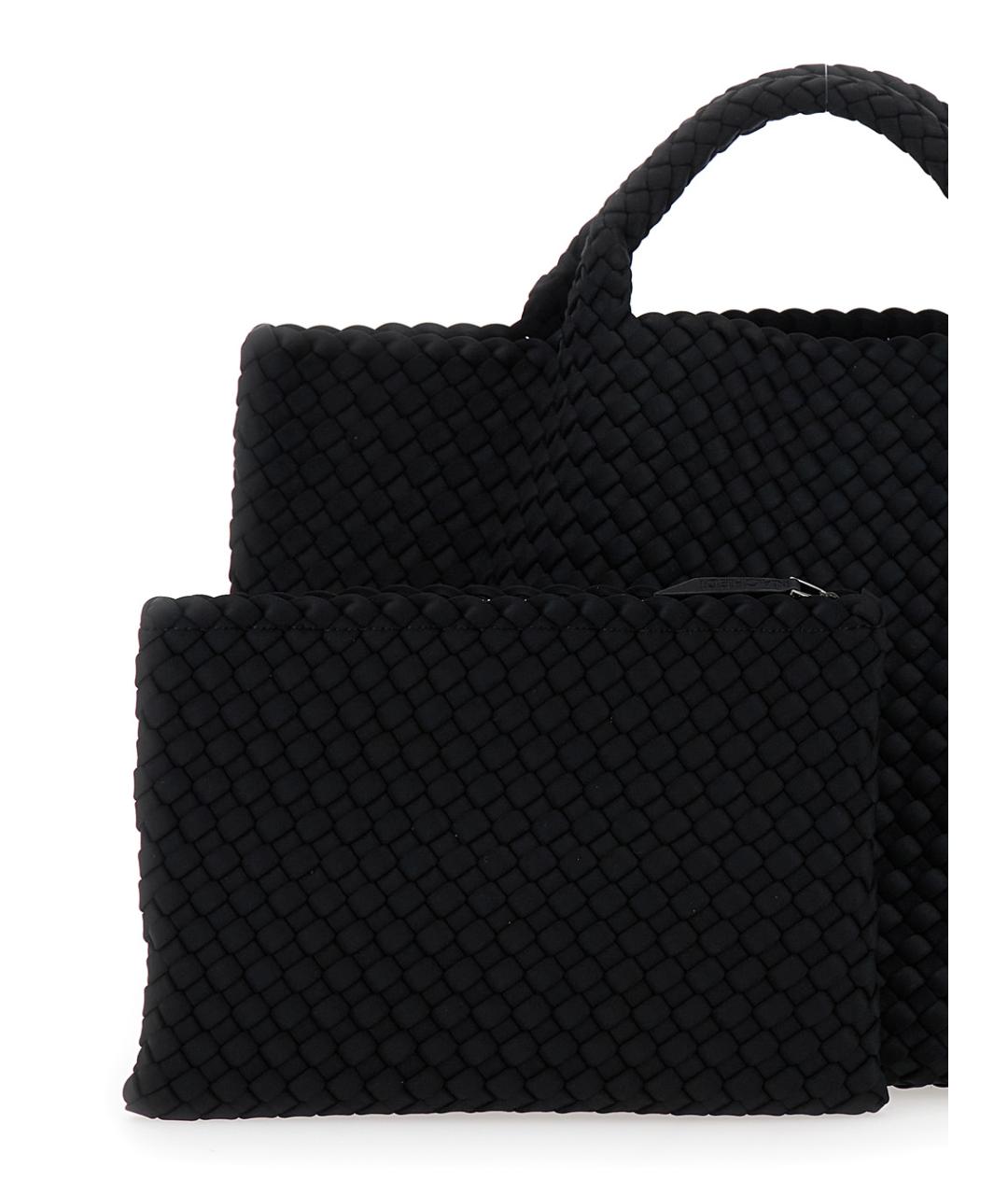 NAGHEDI Черная сумка тоут из искусственной кожи, фото 3