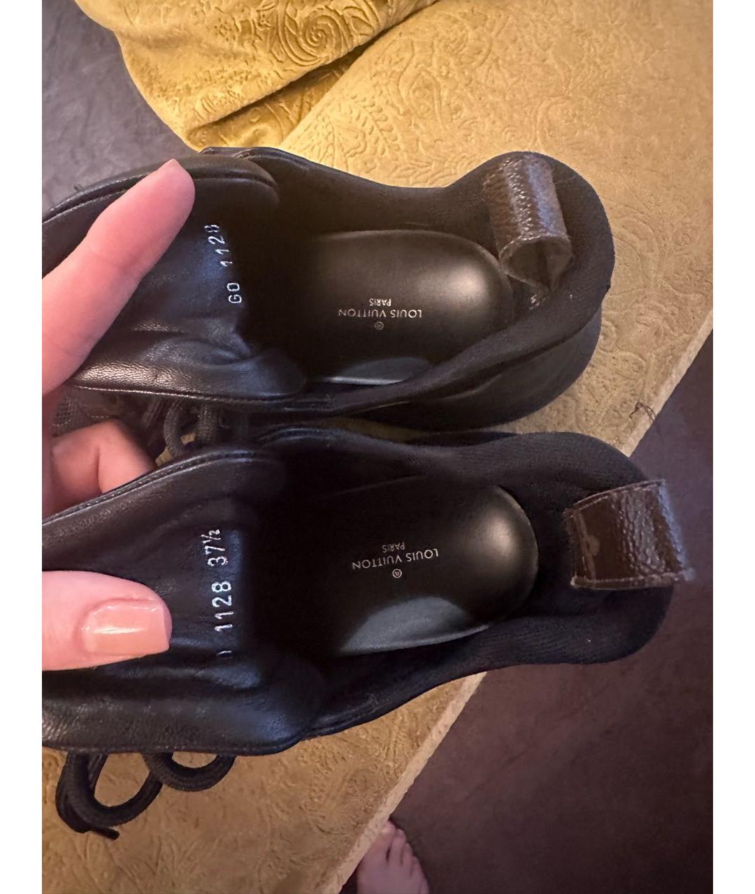 LOUIS VUITTON Черные кожаные кроссовки, фото 5