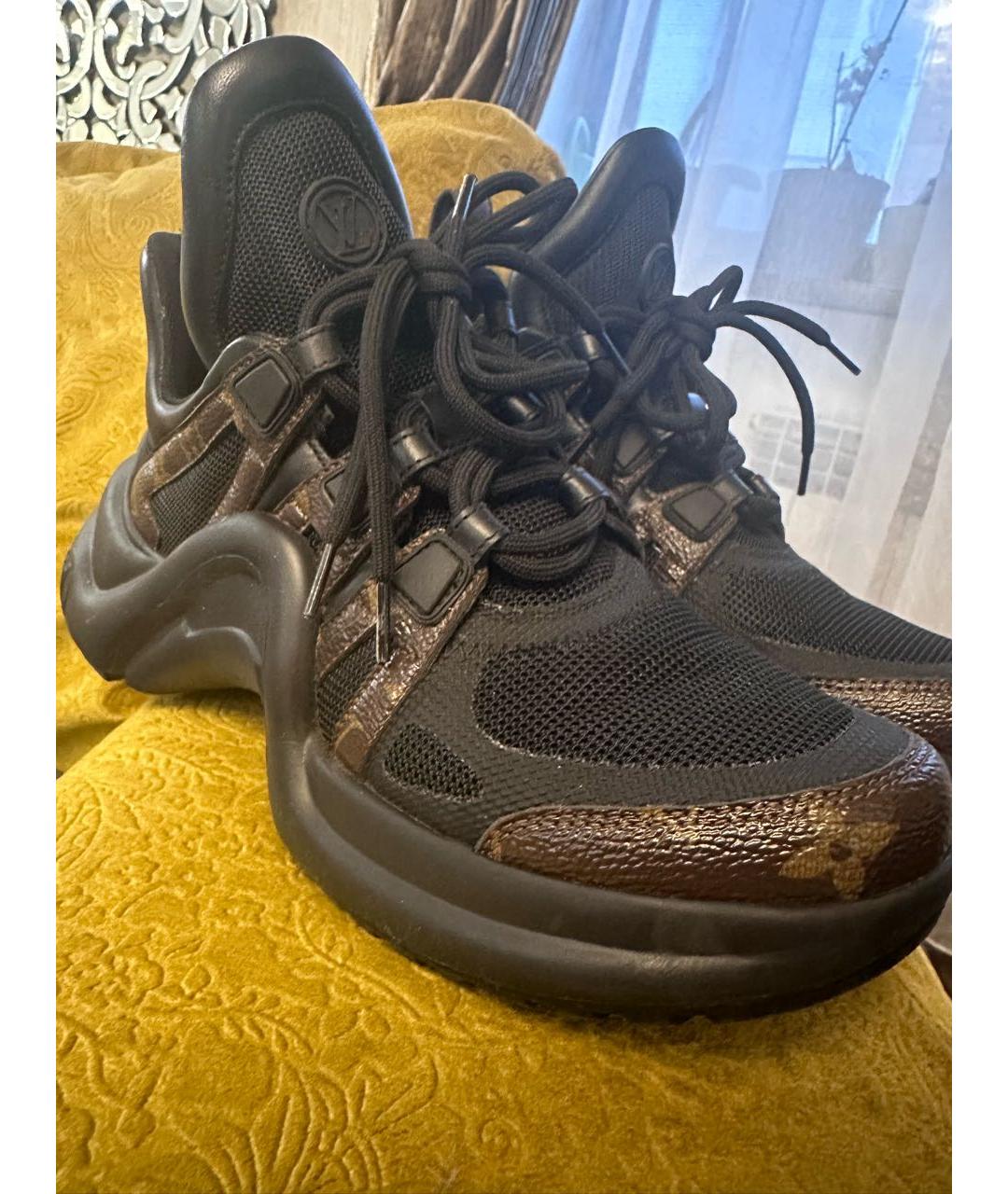 LOUIS VUITTON Черные кожаные кроссовки, фото 7