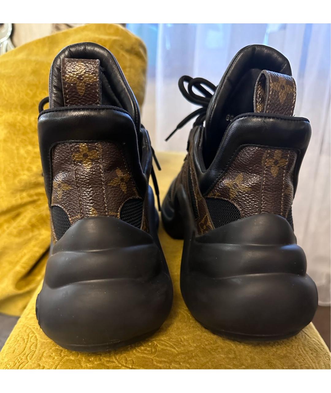 LOUIS VUITTON Черные кожаные кроссовки, фото 4