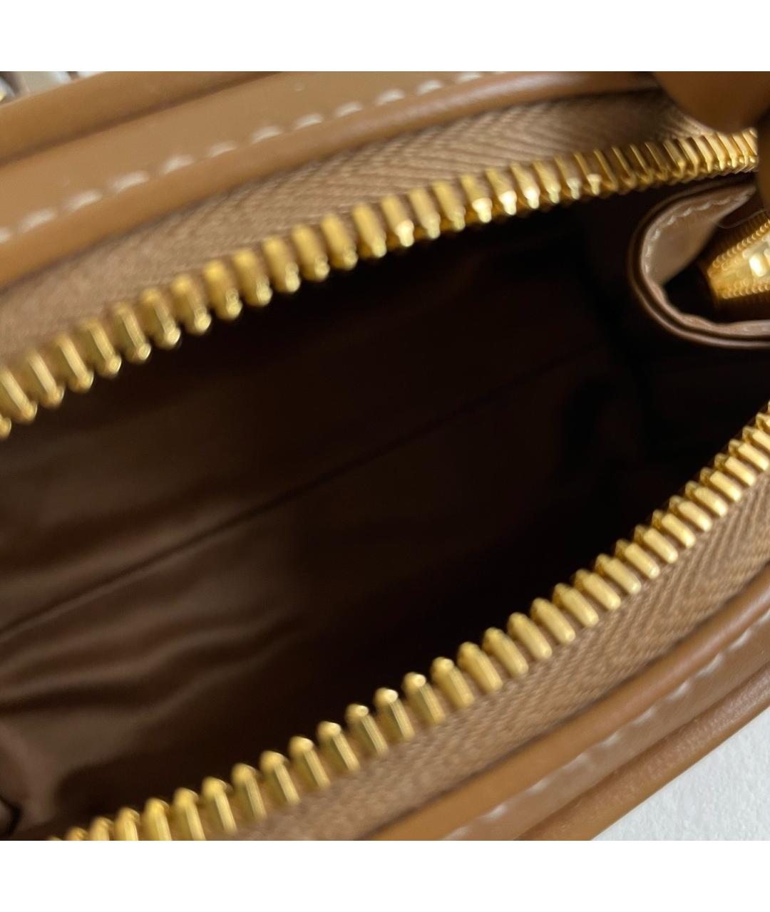 MIU MIU Коричневая кожаная сумка с короткими ручками, фото 7