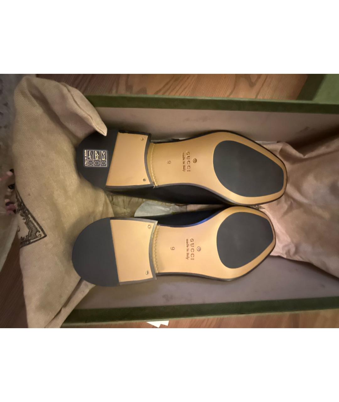 GUCCI Черные кожаные лоферы, фото 5