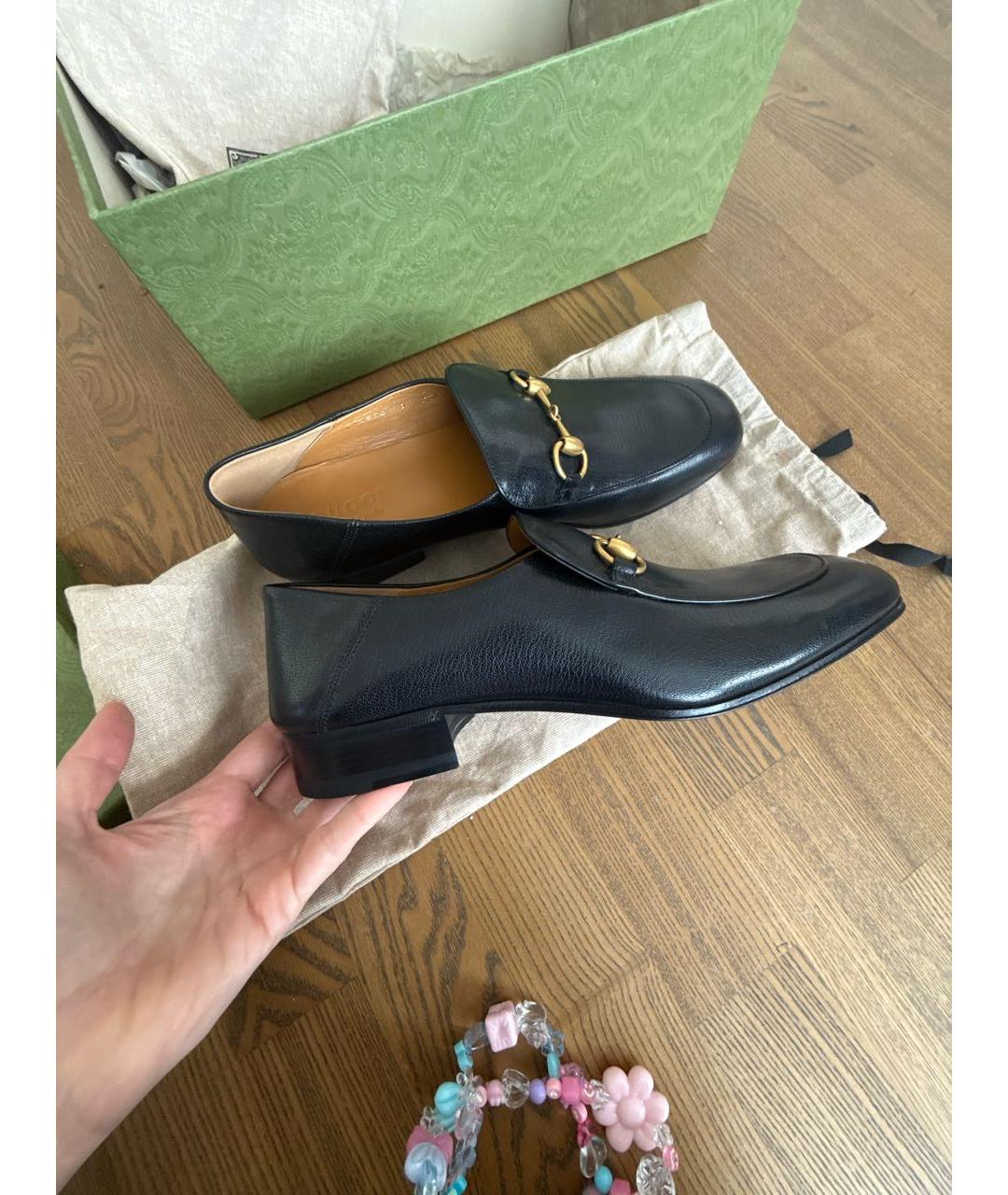 GUCCI Черные кожаные лоферы, фото 3