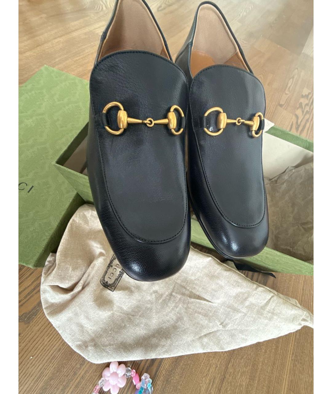 GUCCI Черные кожаные лоферы, фото 2