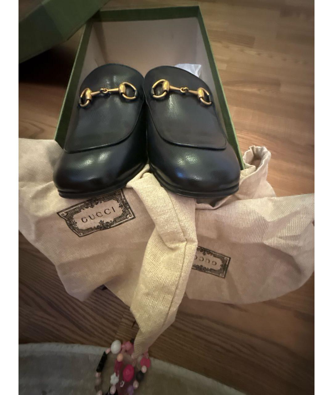 GUCCI Черные кожаные лоферы, фото 2