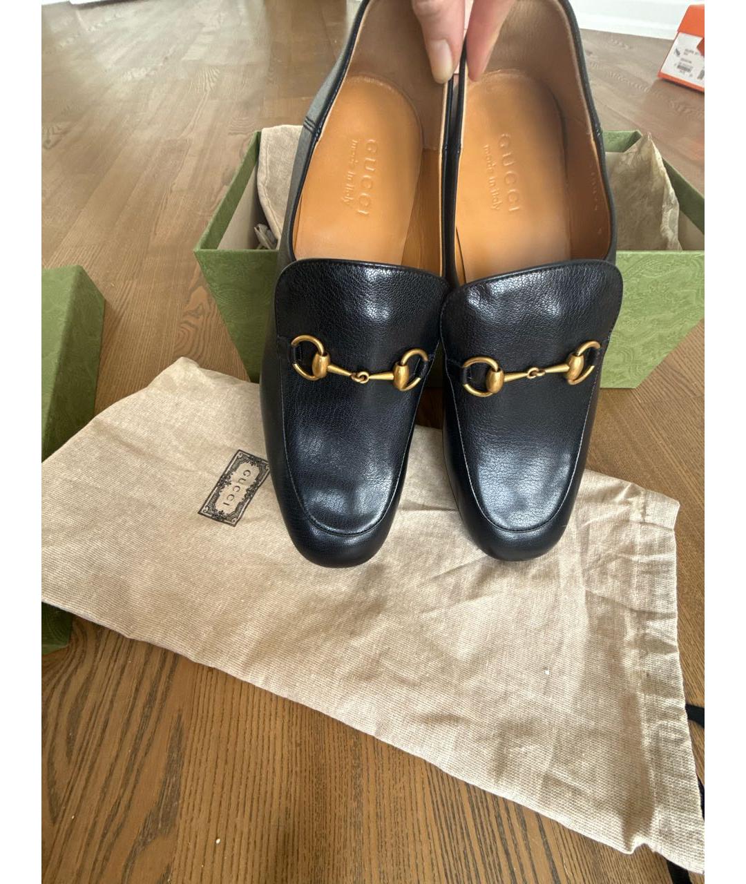 GUCCI Черные кожаные лоферы, фото 4