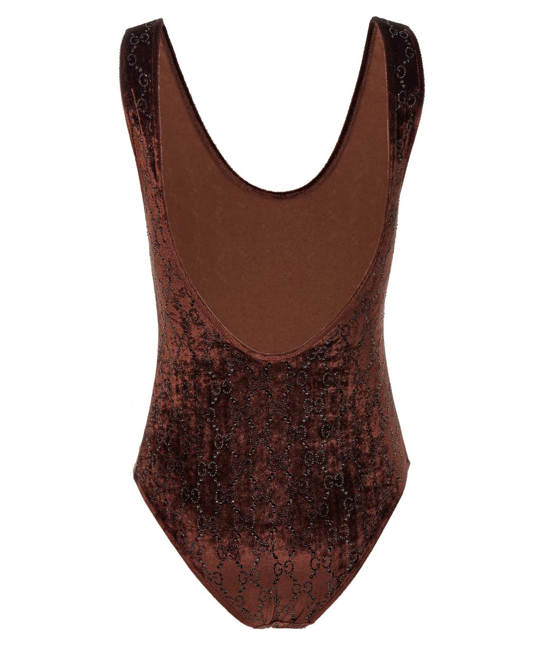 GUCCI Коричневая полиамидовая майка, фото 2