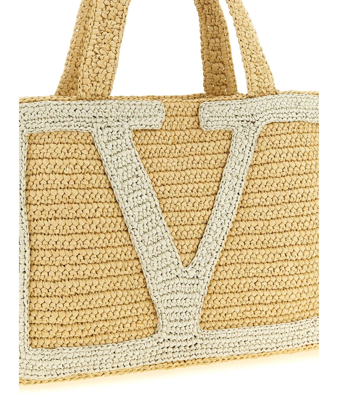 VALENTINO Бежевая сумка тоут, фото 3