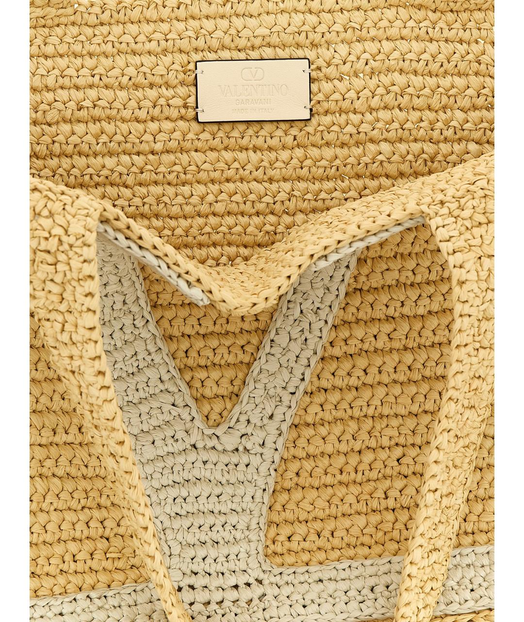 VALENTINO Бежевая сумка тоут, фото 4