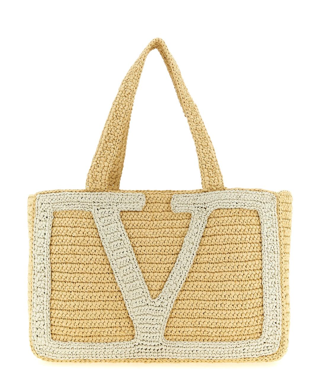 VALENTINO Бежевая сумка тоут, фото 1