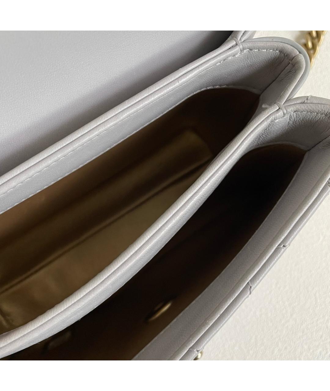 CHANEL Серая кожаная сумка через плечо, фото 8