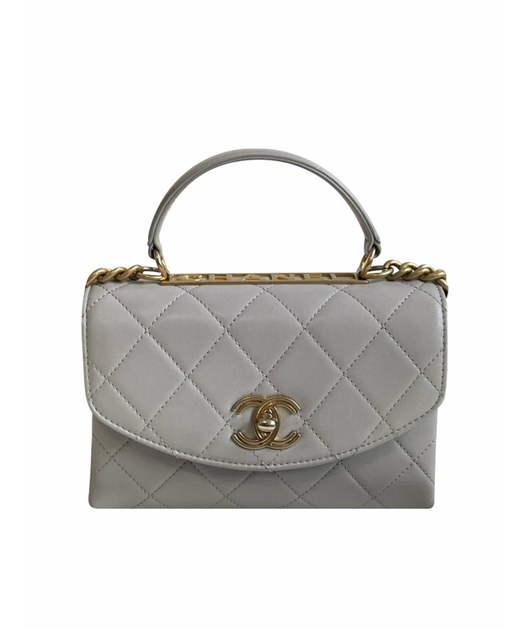 CHANEL Серая кожаная сумка через плечо, фото 9