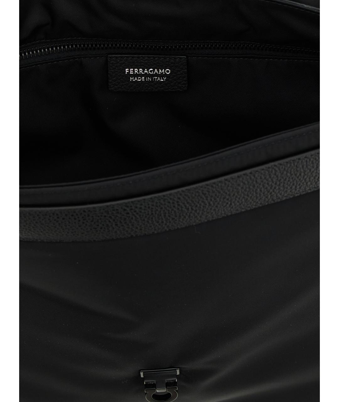 FERRAGAMO Черная синтетическая сумка на плечо, фото 4