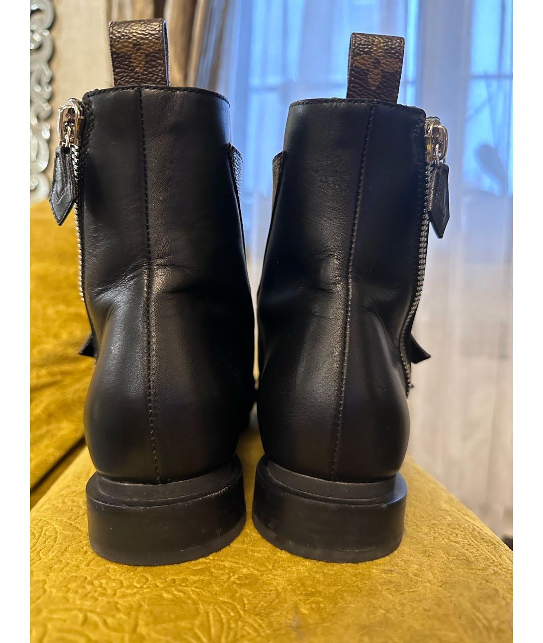 LOUIS VUITTON Черные кожаные ботинки, фото 4