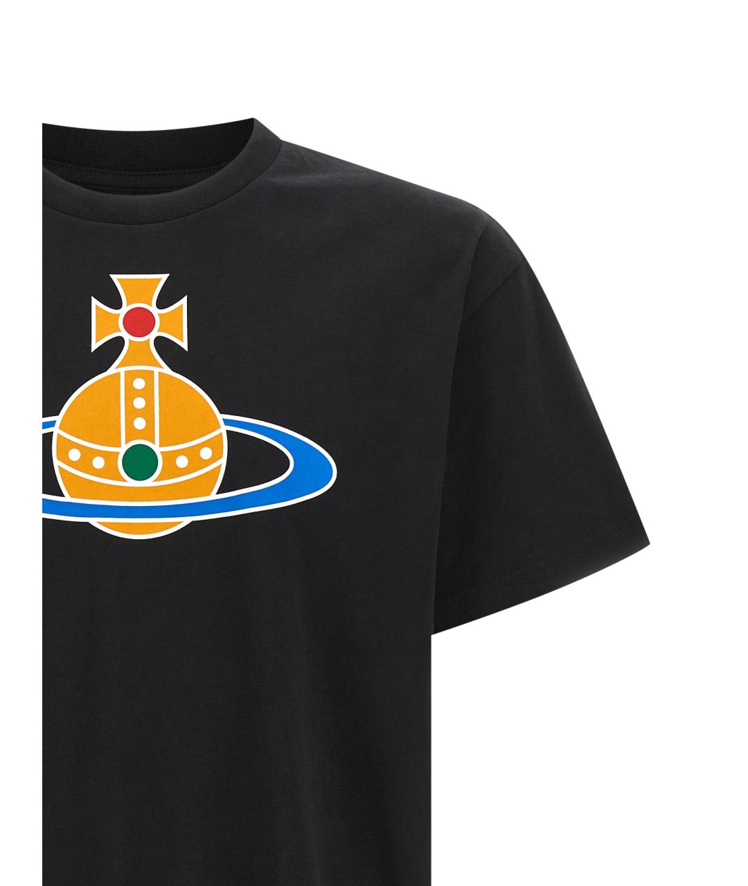 VIVIENNE WESTWOOD Черная хлопковая футболка, фото 3