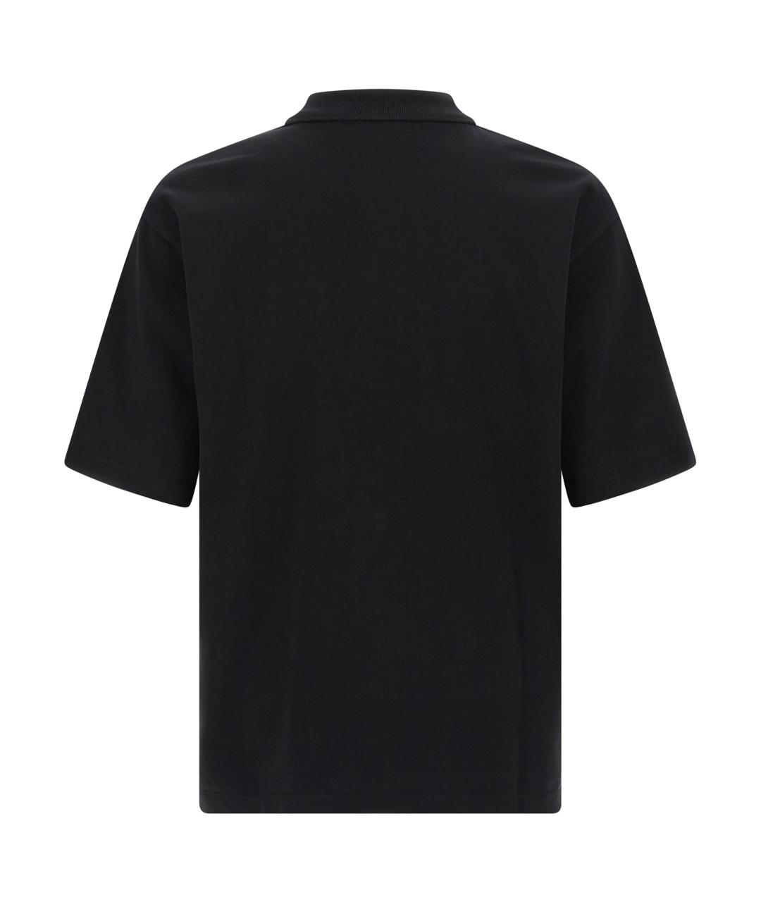 DSQUARED2 Черное хлопковое поло с коротким рукавом, фото 2