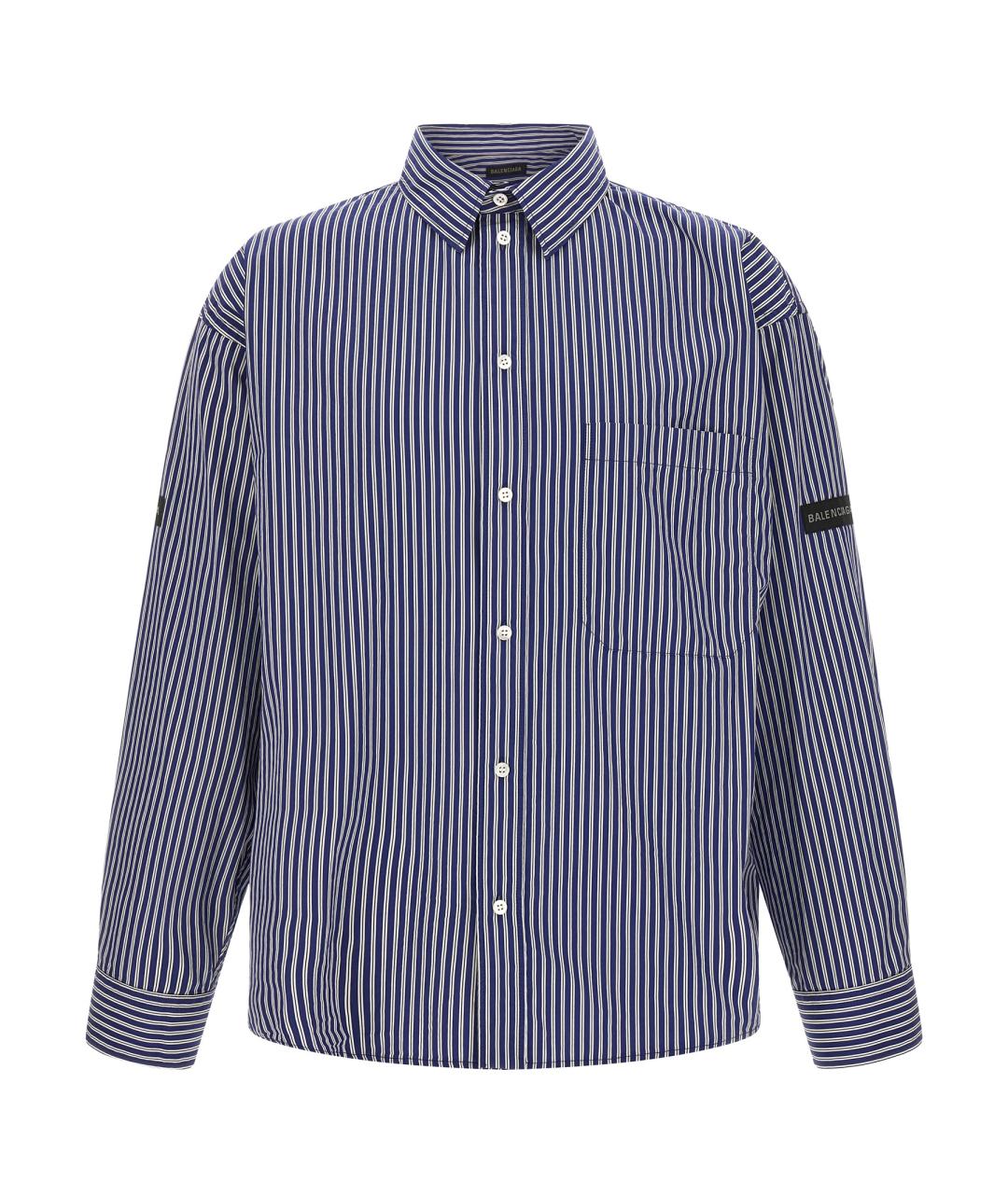 BALENCIAGA Синяя хлопковая кэжуал рубашка, фото 1