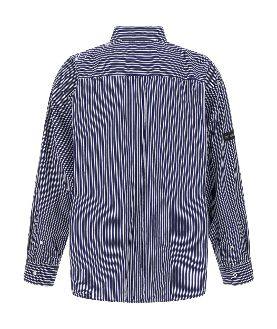 BALENCIAGA Синяя хлопковая кэжуал рубашка, фото 2