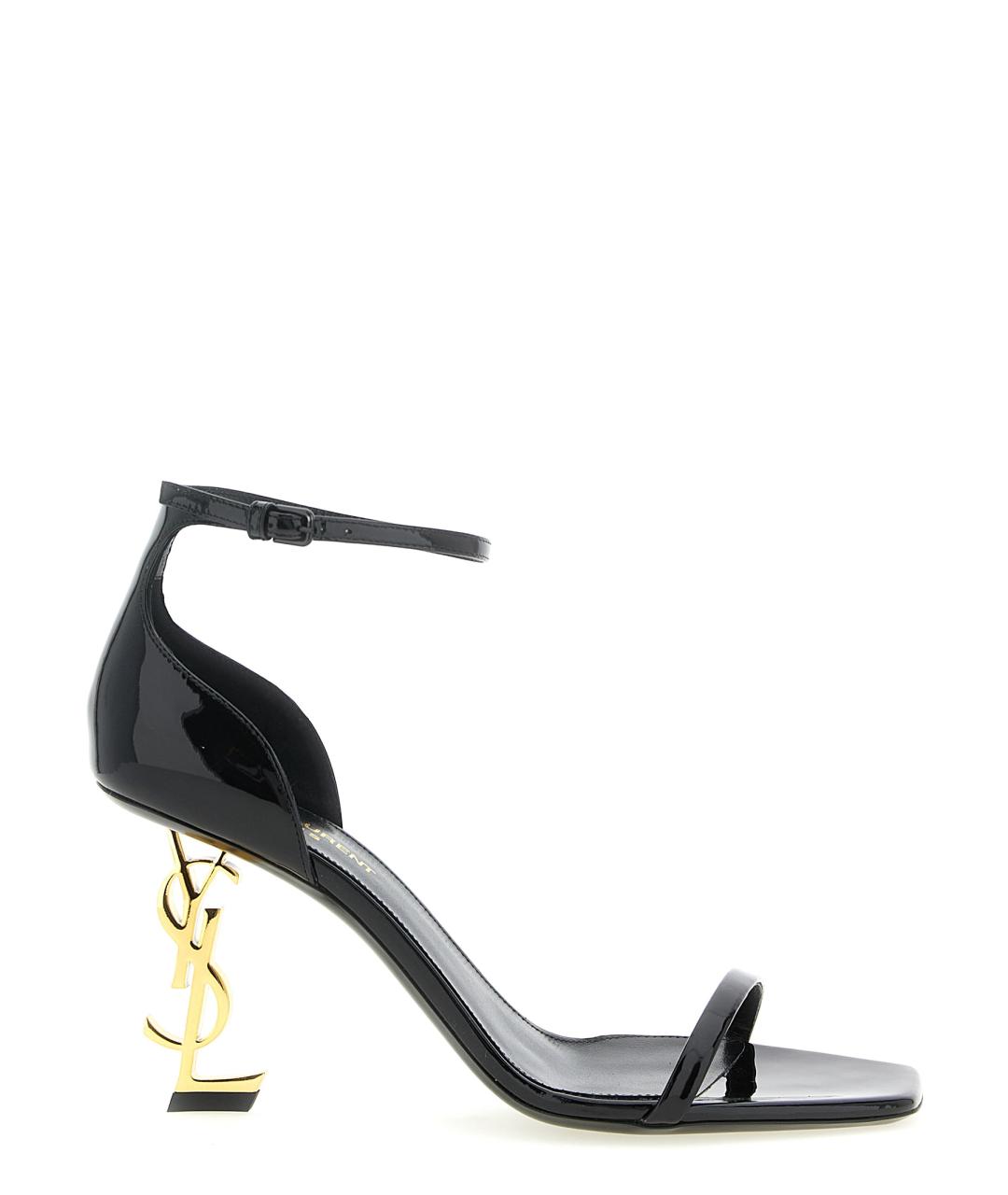 SAINT LAURENT Черные кожаные босоножки, фото 1
