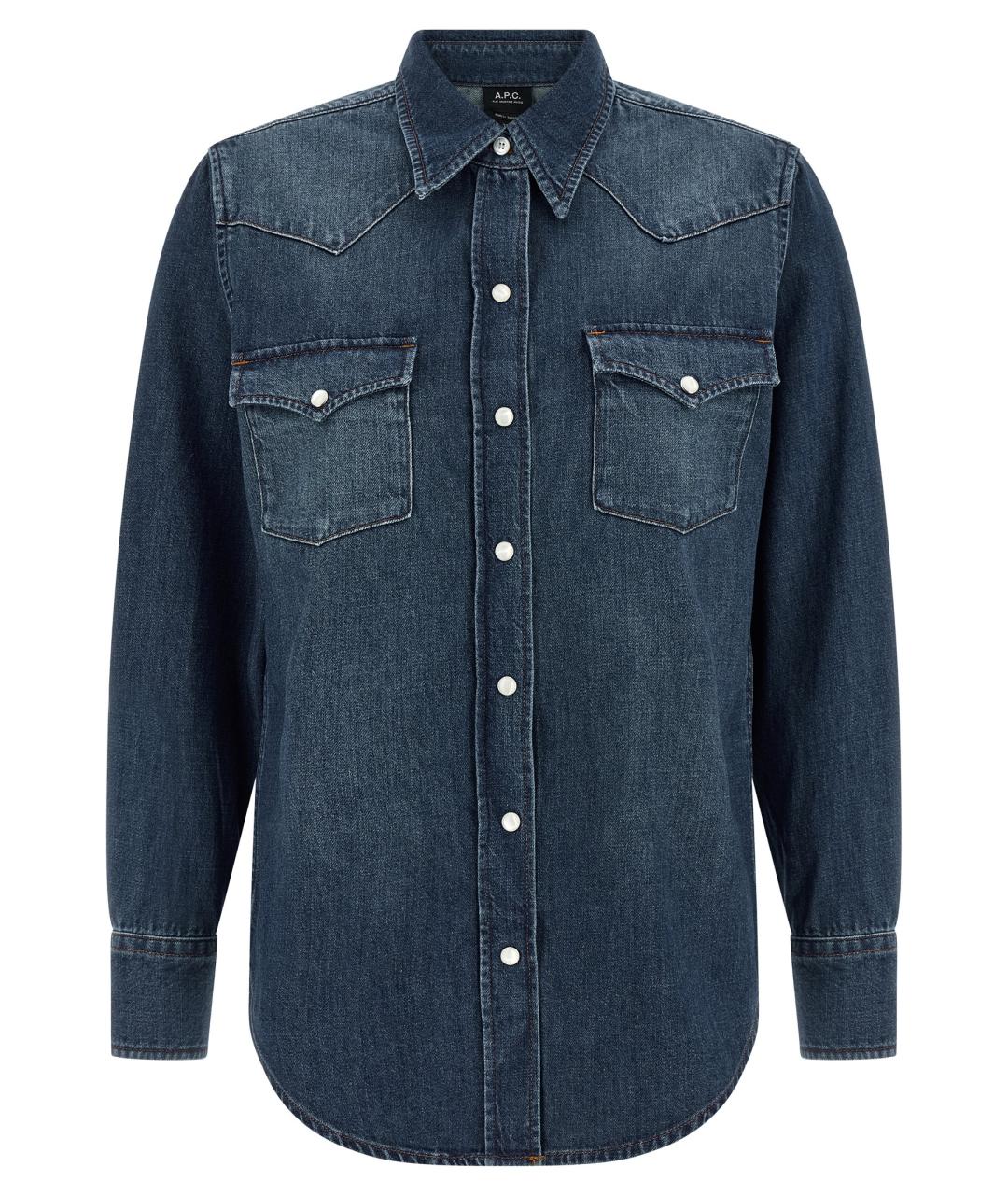 A.P.C. Синяя хлопковая рубашка, фото 1