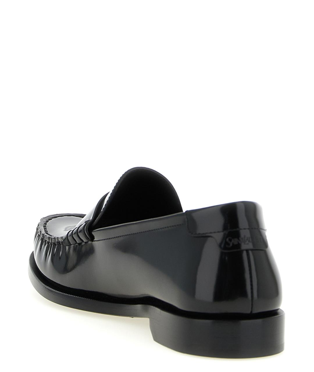 SAINT LAURENT Черные кожаные лоферы, фото 3