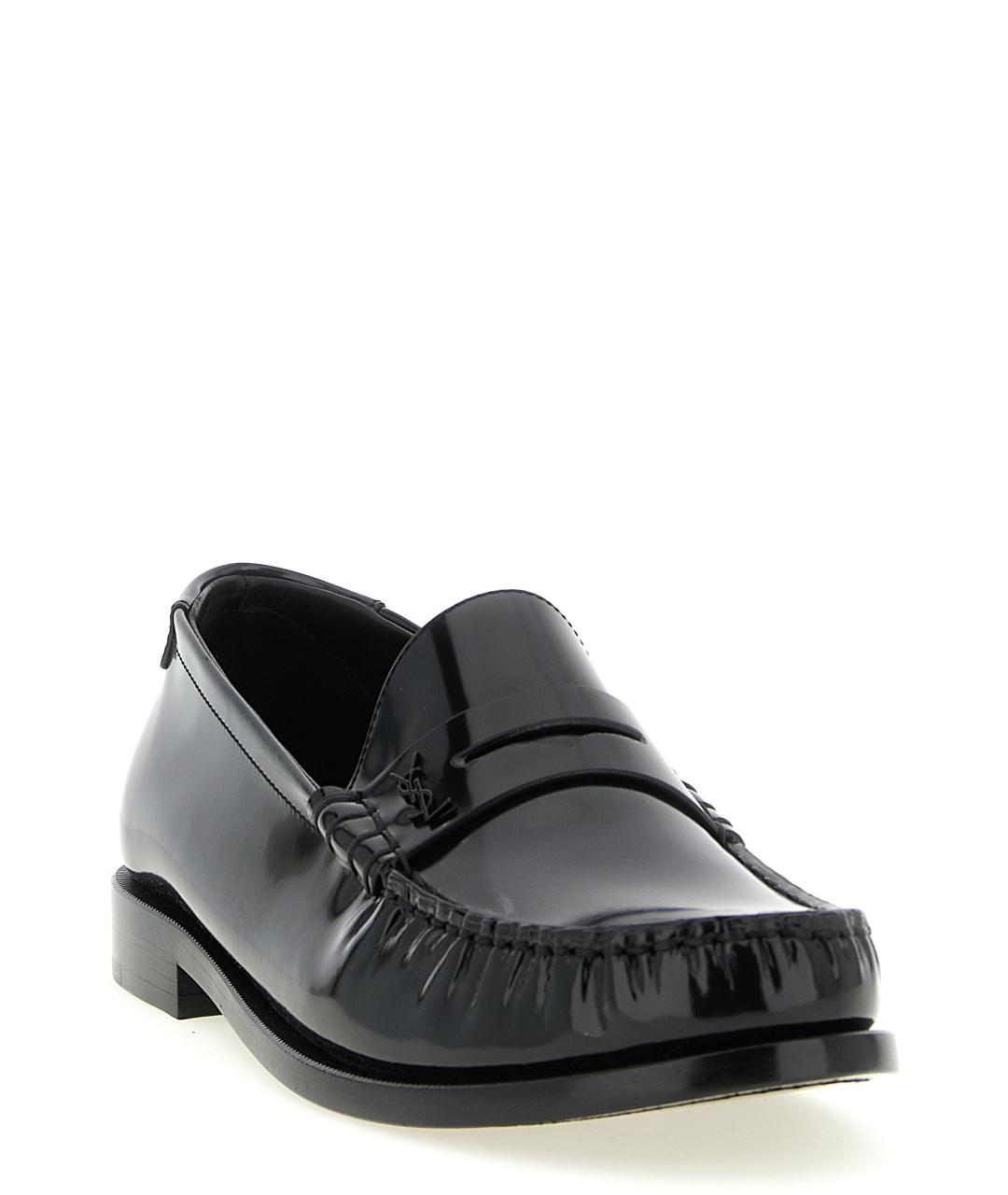 SAINT LAURENT Черные кожаные лоферы, фото 2
