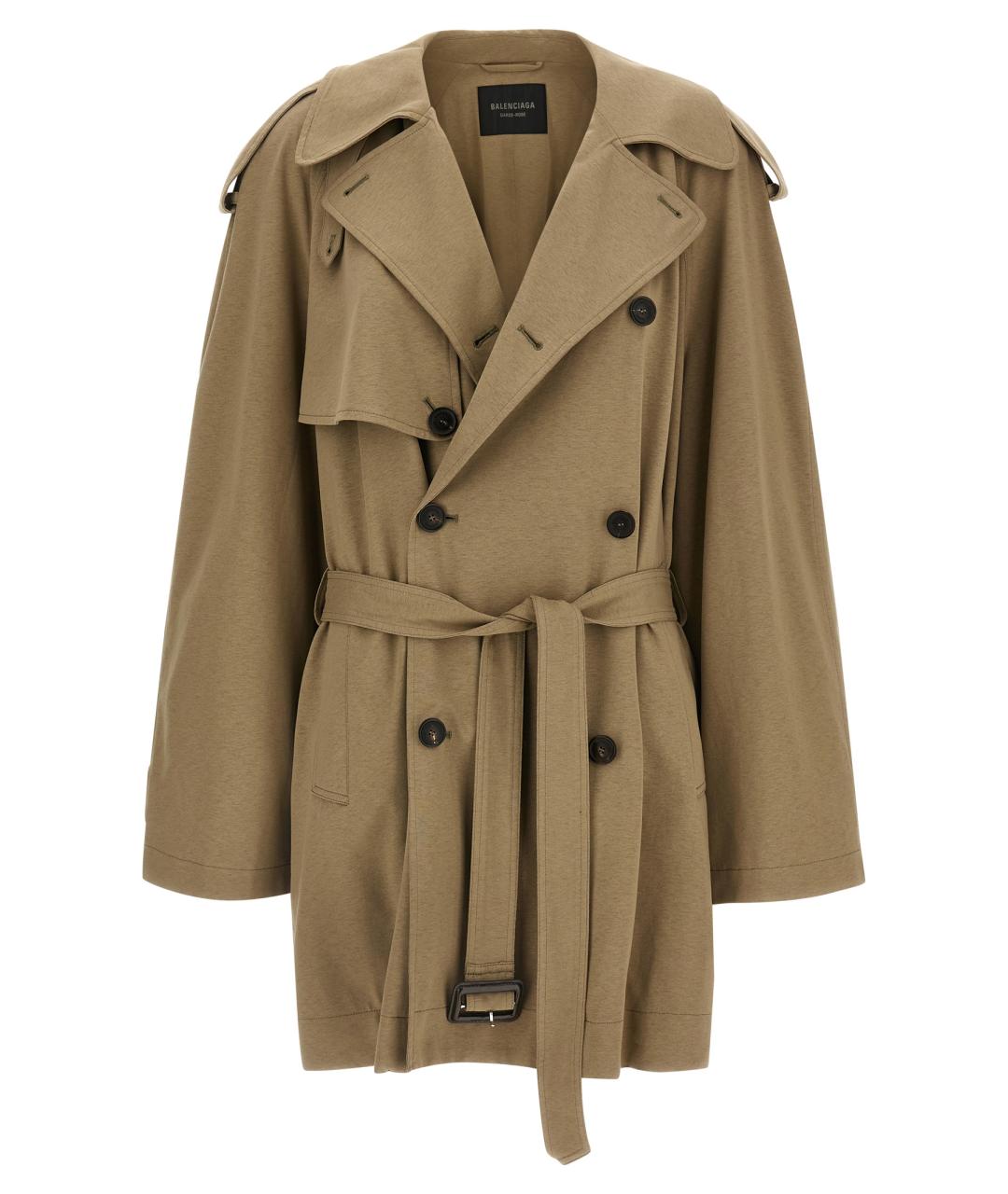BALENCIAGA Бежевый хлопковый тренч/плащ, фото 1