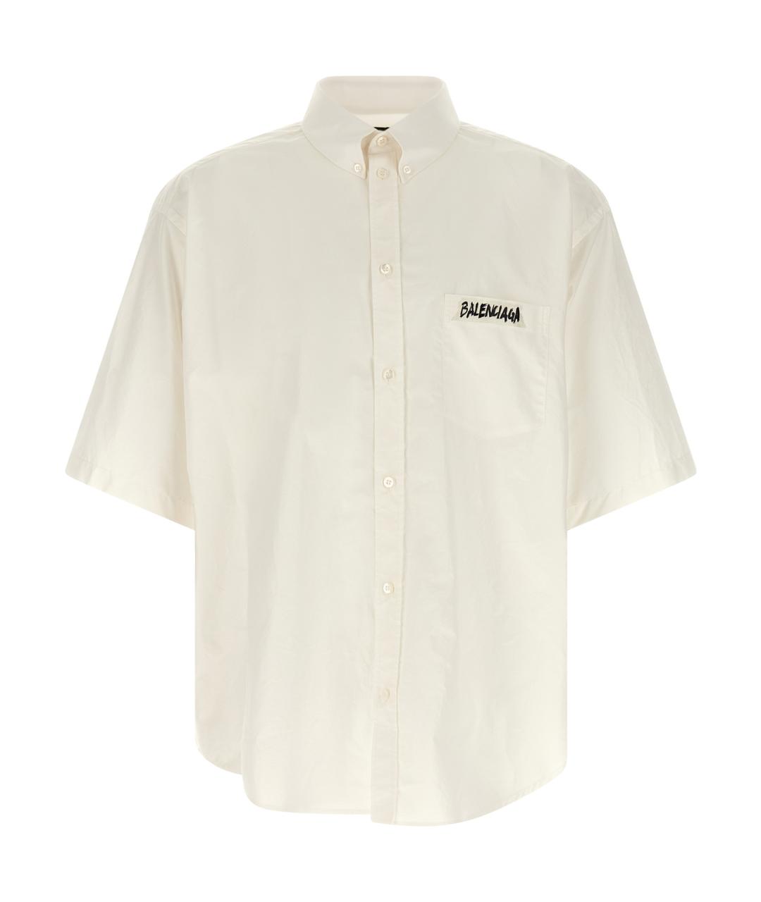 BALENCIAGA Белая хлопковая кэжуал рубашка, фото 1