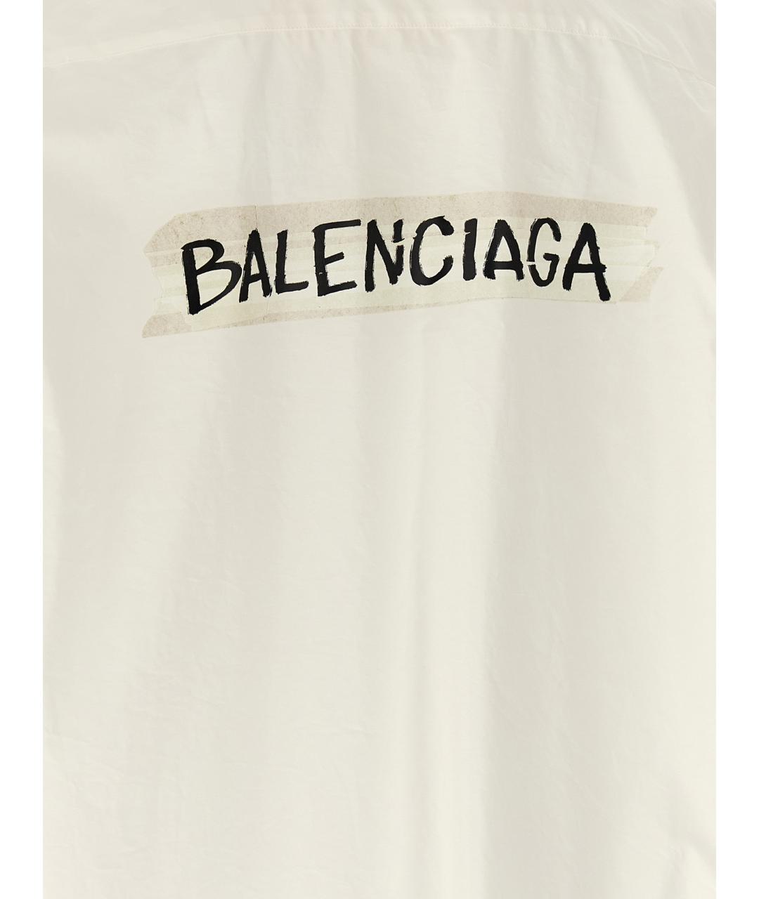 BALENCIAGA Белая хлопковая кэжуал рубашка, фото 4