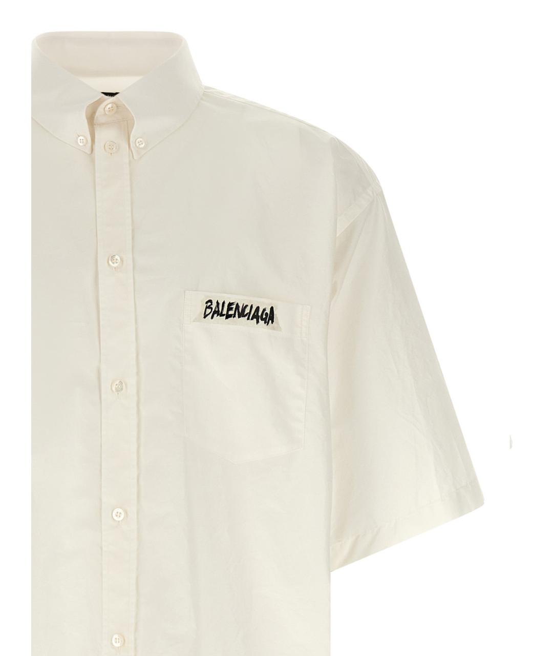 BALENCIAGA Белая хлопковая кэжуал рубашка, фото 3