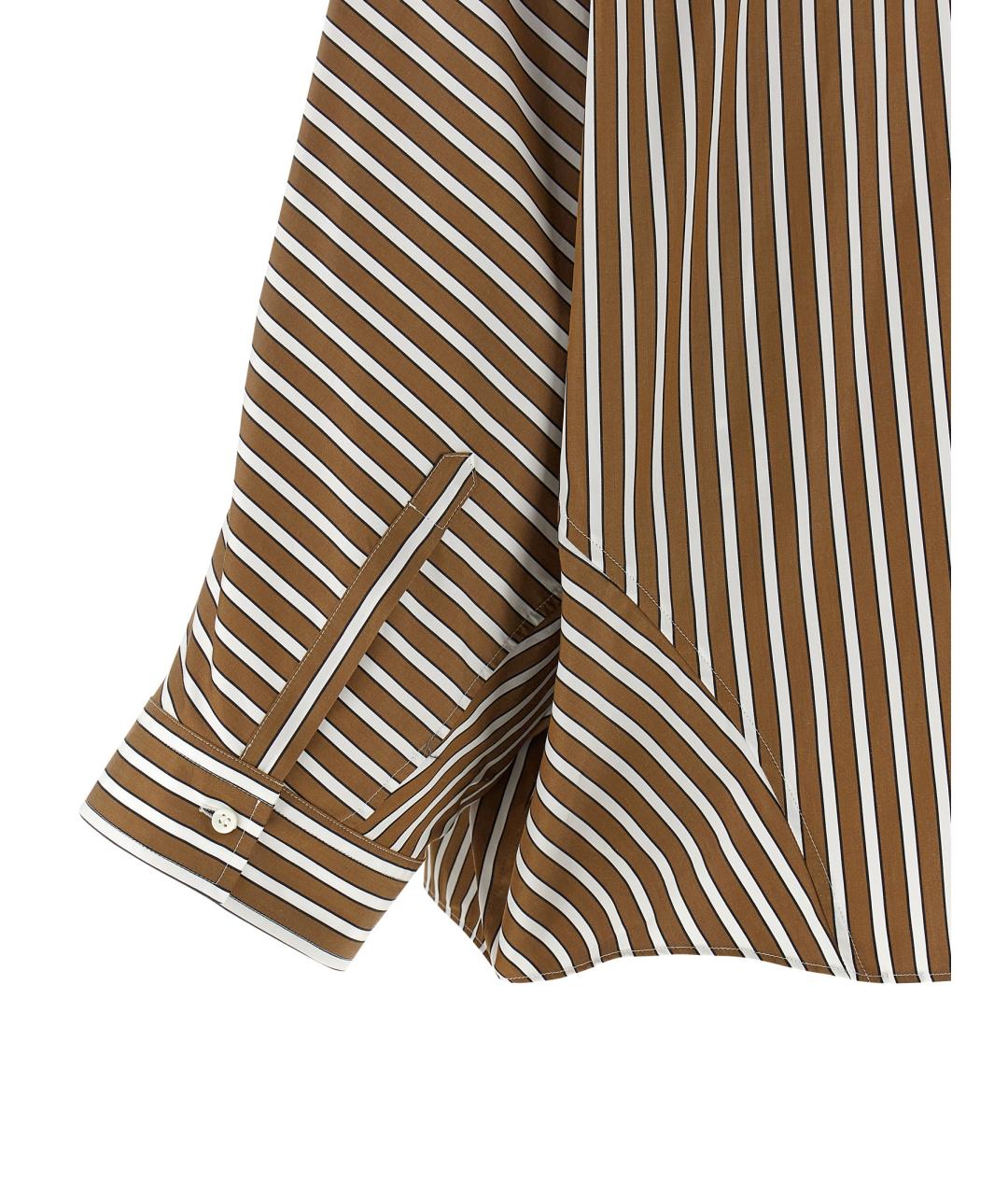 BRUNELLO CUCINELLI Коричневая хлопковая рубашка, фото 4