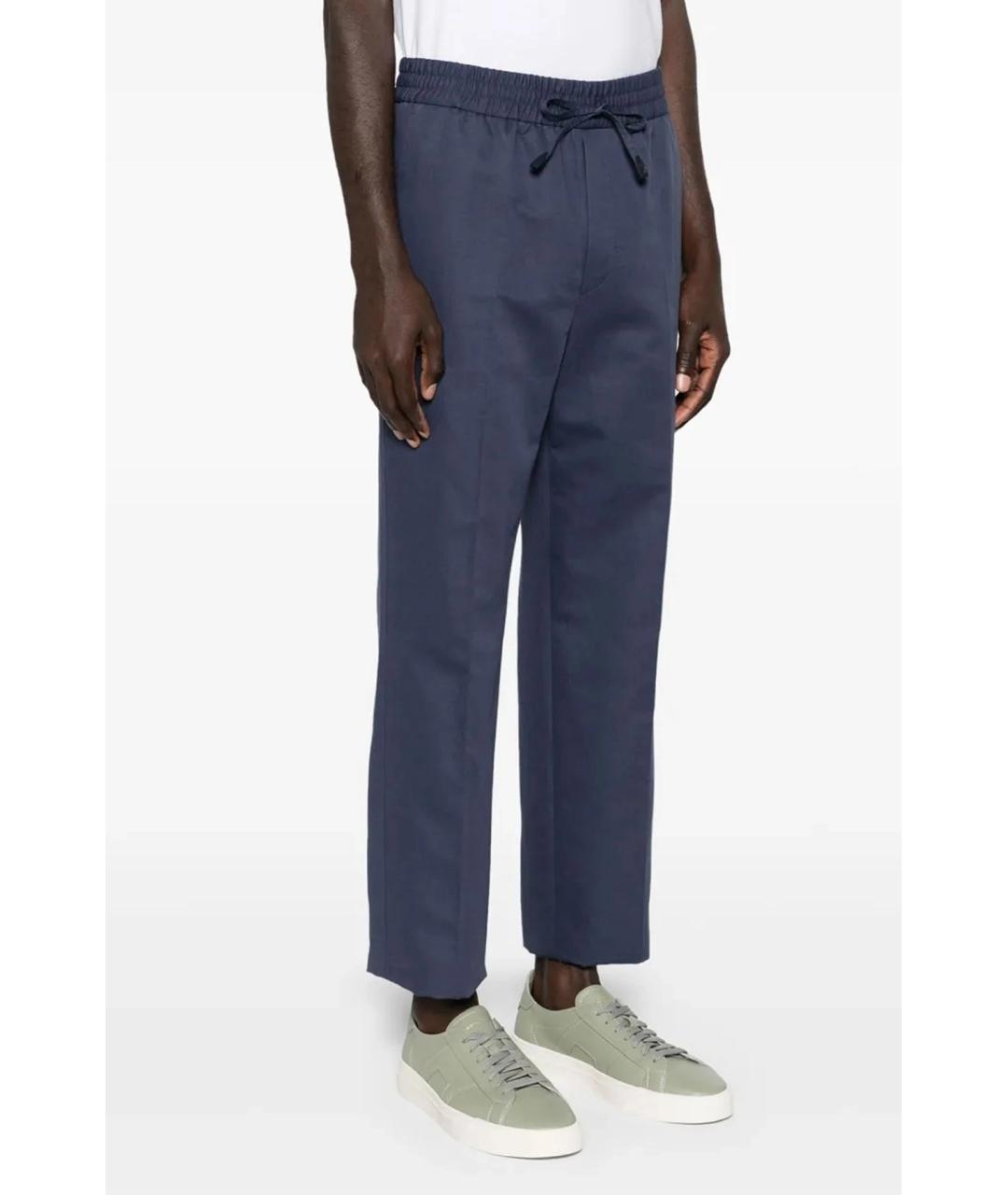 BRIONI Синие льняные повседневные брюки, фото 2