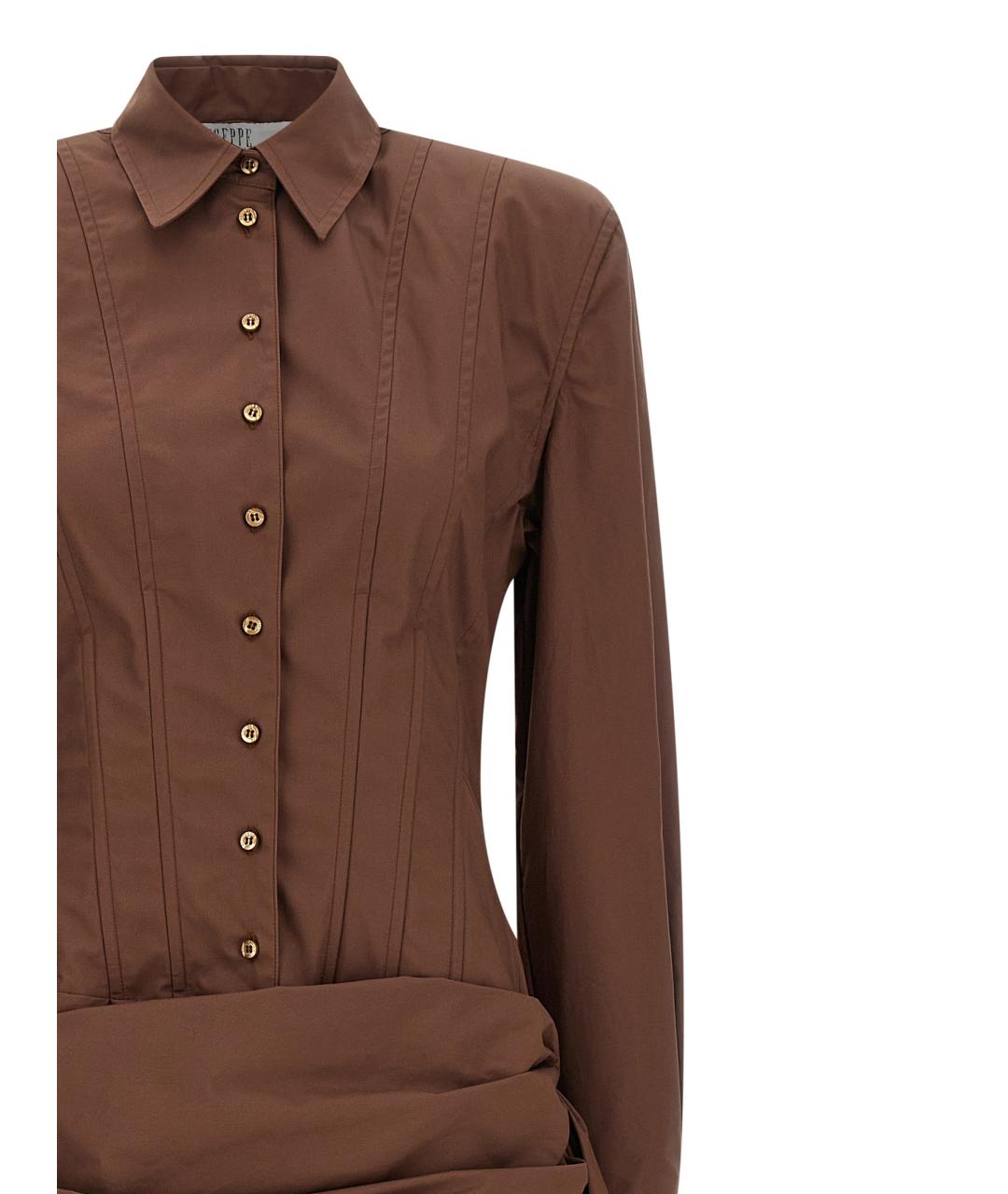 GIUSEPPE DI MORABITO Коричневое хлопковое платье, фото 3