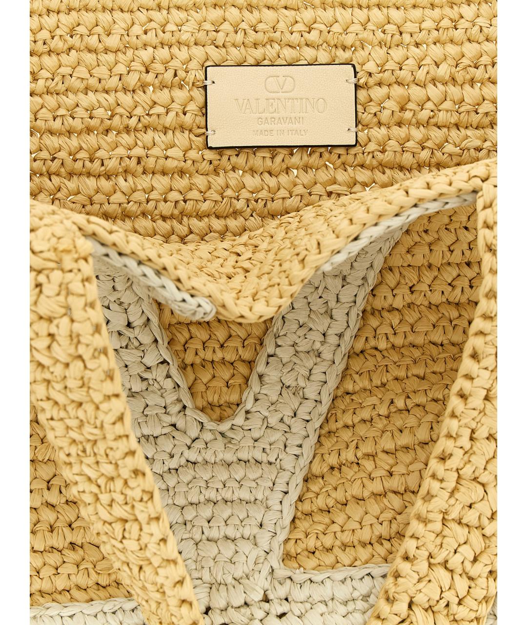 VALENTINO Бежевая сумка тоут, фото 4