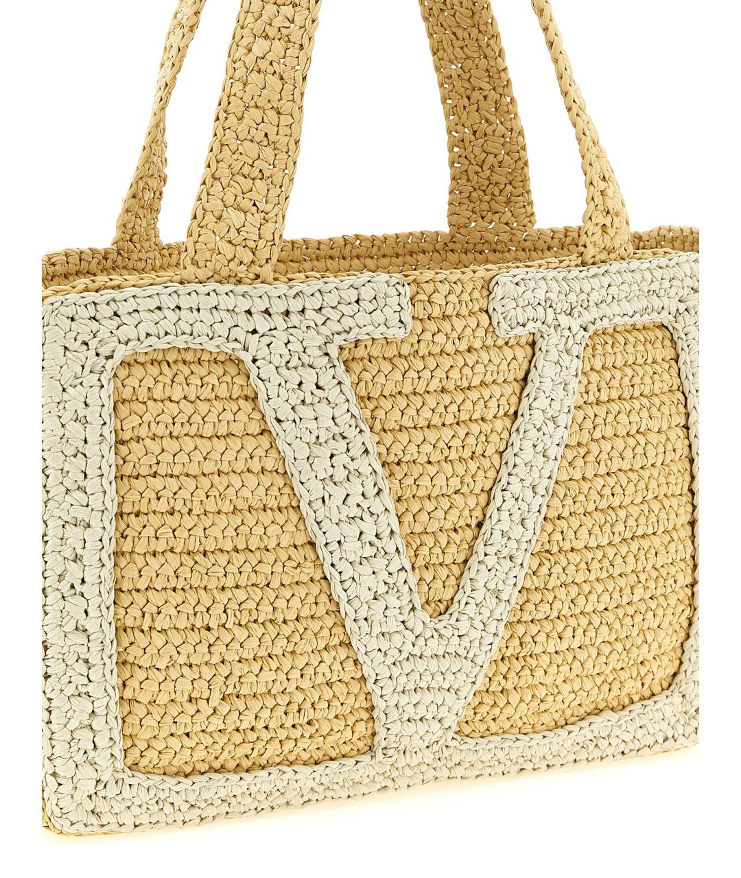 VALENTINO Бежевая сумка тоут, фото 3